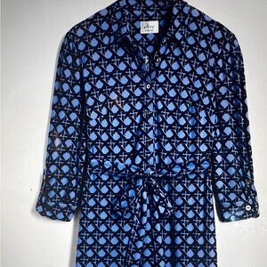 Donna Morgan Blue Corin Jersey Shirt Dress